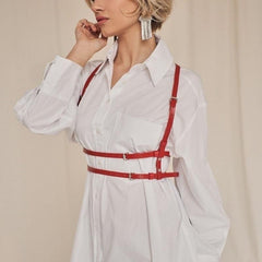 Women PU Leather Harness Belt Body Harness Corset Waist Straps Gothic Clothes