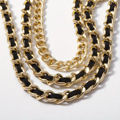 Metal Waist Chain Double Layer Belt Dress Coat Girdle For Women
