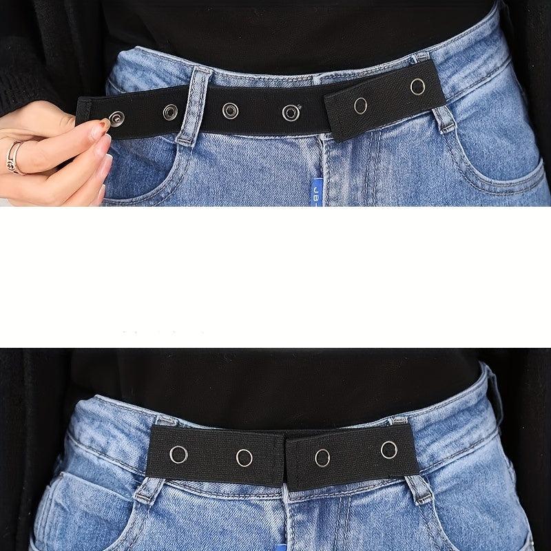 Buckleless Jeans Belt for Women Men Elastic Invisible Casual Belt