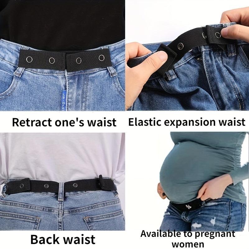 Buckleless Jeans Belt for Women Men Elastic Invisible Casual Belt