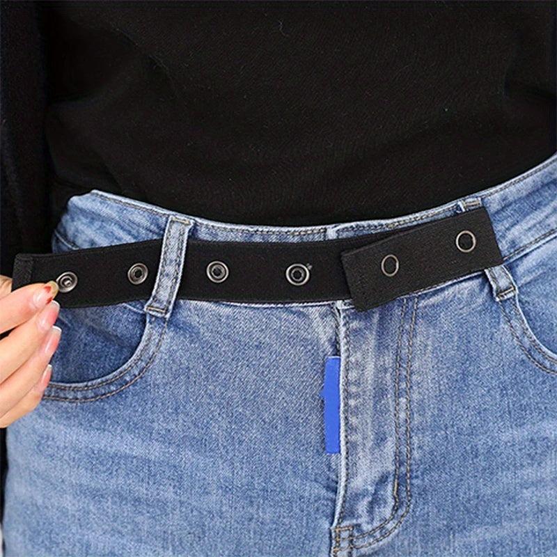 Buckleless Jeans Belt for Women Men Elastic Invisible Casual Belt