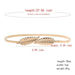Women Metal Elastic Belt Vintage Thin Waist Belt For Dress Jeans