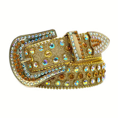 Sparkling Rhinestone Belt Hip Hop Western Cowboy Cowgirl Belt
