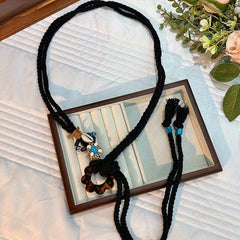 Vintage Flower Buckle Rope Belt Boho Woven Lace Up Waistband