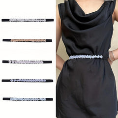 Fabric Flower Decor Thin Belt Solid Waist Belt Classic Dress Coat Girdle