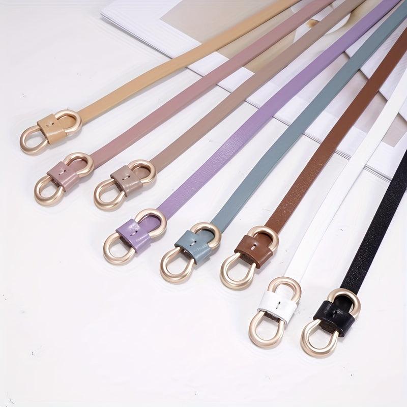 Thin Leather Belt Candy Waistband Dress Coat Girdle For Women