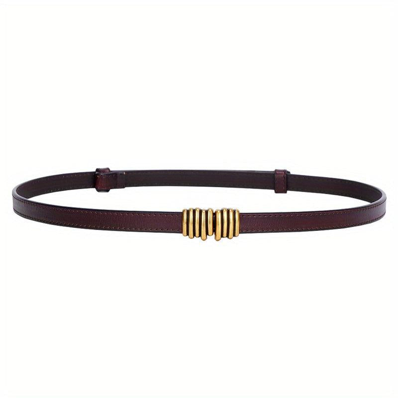 Vintage Striped Buckle Belt Thin Waistband for Women