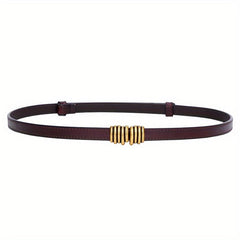Vintage Striped Buckle Belt Thin Waistband for Women