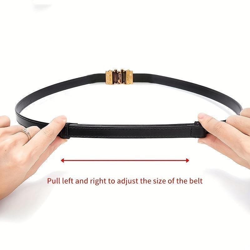 Vintage Striped Buckle Belt Thin Waistband for Women