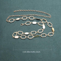 Golden Geometric Metal Waist Chain Vintage Dress Girdle