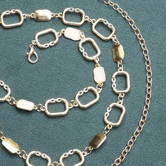 Golden Geometric Metal Waist Chain Vintage Dress Girdle