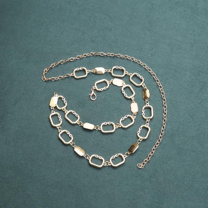 Golden Geometric Metal Waist Chain Vintage Dress Girdle