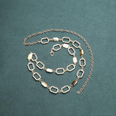 Golden Geometric Metal Waist Chain Vintage Dress Girdle