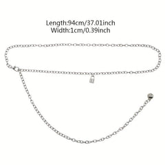 Metal Waist Chain Lock Pendant Silvery Belly Chain Hip Hop Decorative Chain Belt