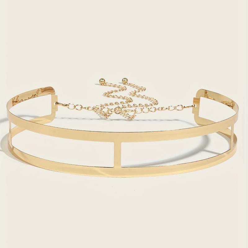 Hollow Out Metal Belt Wide Waistband for Women