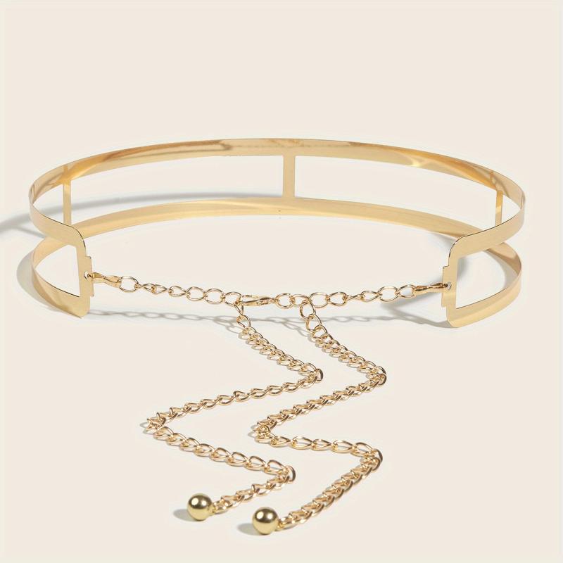 Hollow Out Metal Belt Wide Waistband for Women