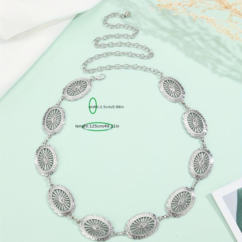 Boho Metal Hollow Waist Chain Tassel Dress Belt Women Belly Chain