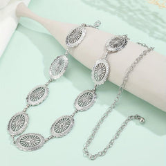 Boho Metal Hollow Waist Chain Tassel Dress Belt Women Belly Chain