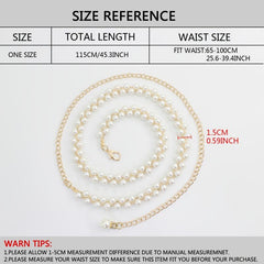 Faux Pearl Waist Chain Dress Pendant Adjustable Belt