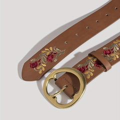 Boho Flower Embroidery Belt for Women