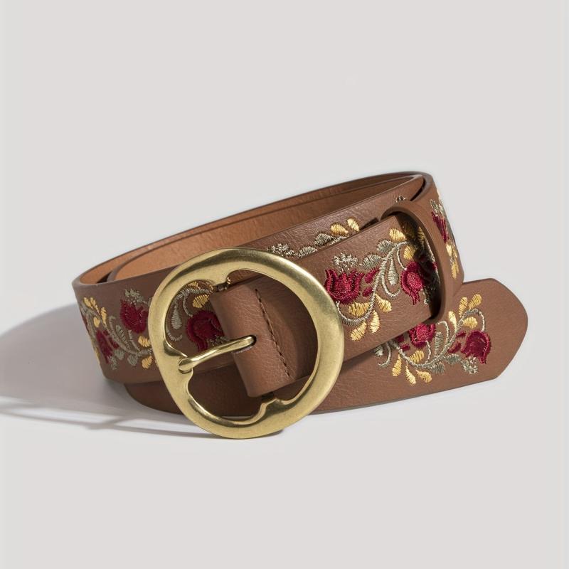 Boho Flower Embroidery Belt for Women