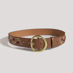 Boho Flower Embroidery Belt for Women
