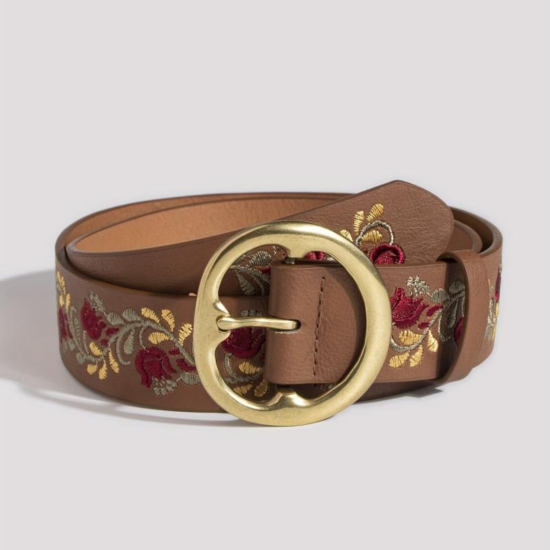 Boho Flower Embroidery Belt for Women
