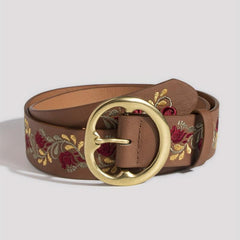 Boho Flower Embroidery Belt for Women