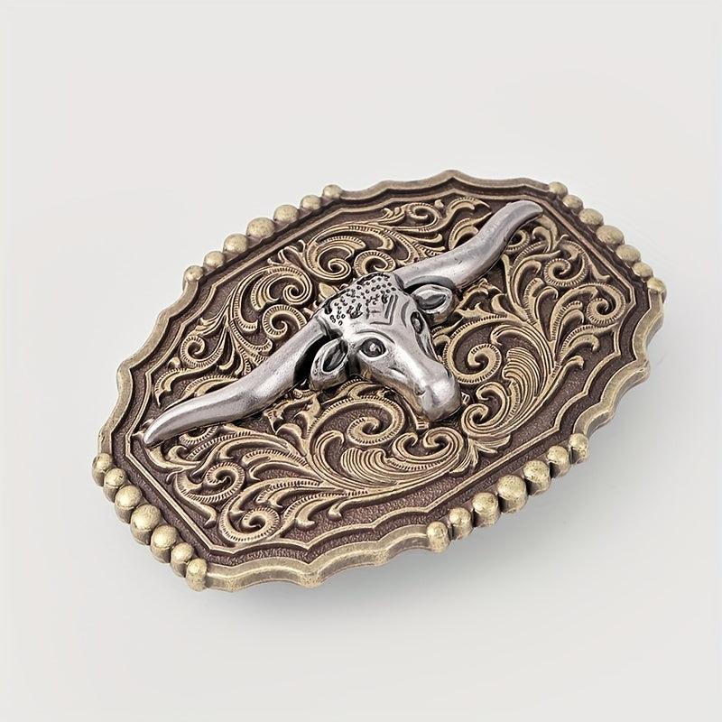 Boho Bull Head Belt Buckle For Women & Men Vintage Western Cowboy