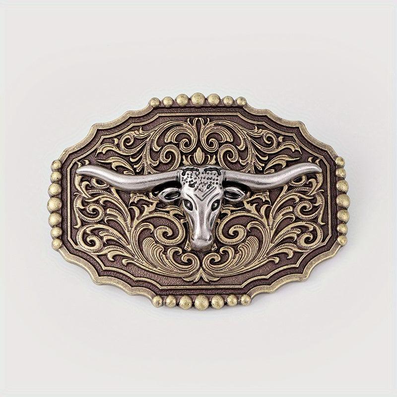 Boho Bull Head Belt Buckle For Women & Men Vintage Western Cowboy