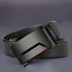 Men's Formal Leather Belt with Automatic Buckle
