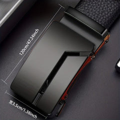 Men's Formal Leather Belt with Automatic Buckle