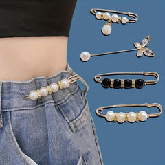 3pcs Faux Pearl Brooch Waist Pins Set