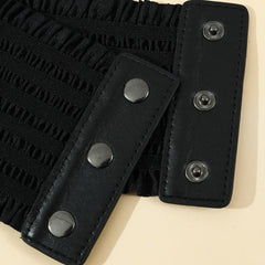 Women Stretch Buckle Corset Belt Wide Tassel Elastic High Waist Dress Belt