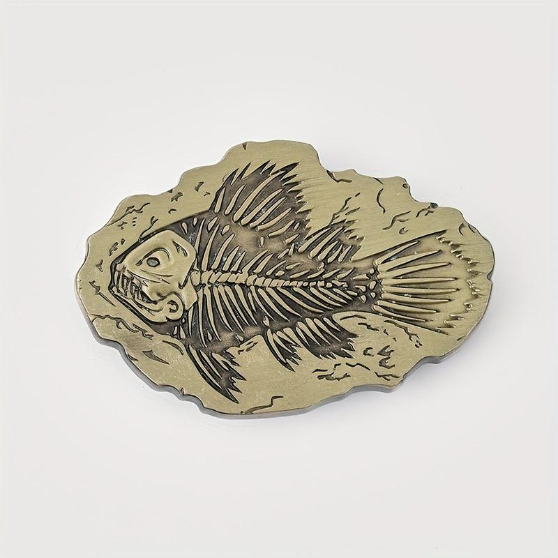 Vintage Fish Bone Belt Buckle For Men Women Western Cowboy Cowgirl