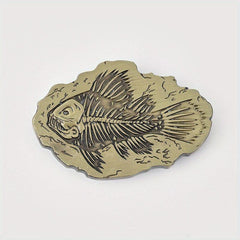 Vintage Fish Bone Belt Buckle For Men Women Western Cowboy Cowgirl
