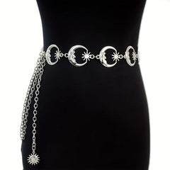 Y2K Moon Star Waist Chain for Women
