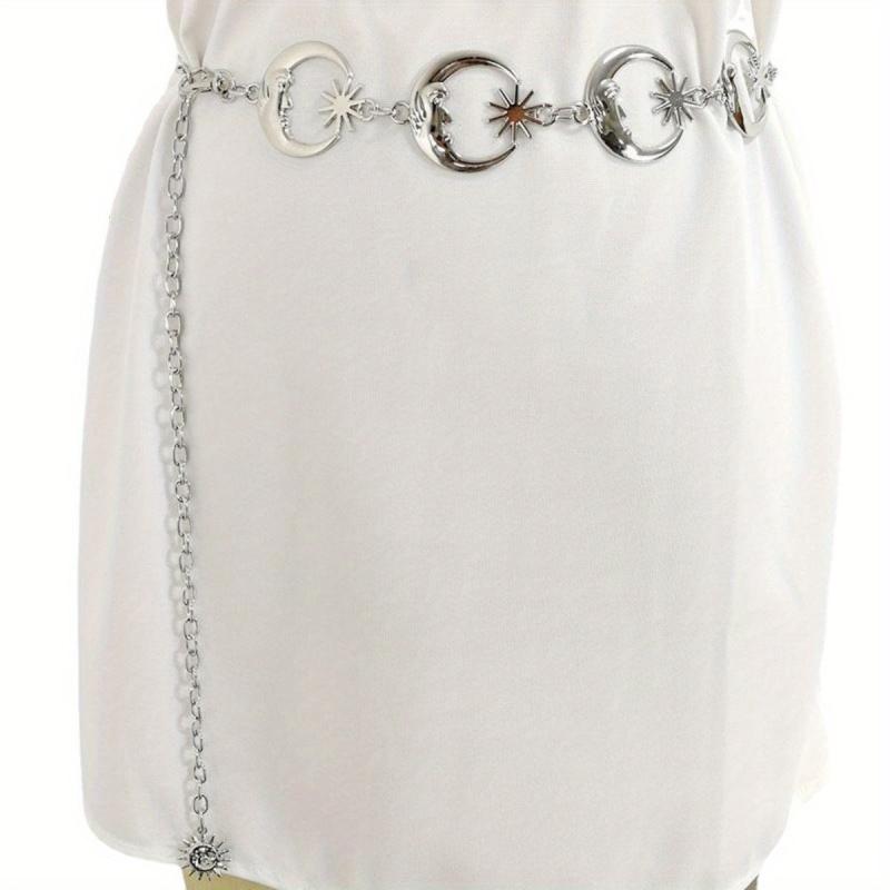 Y2K Moon Star Waist Chain for Women
