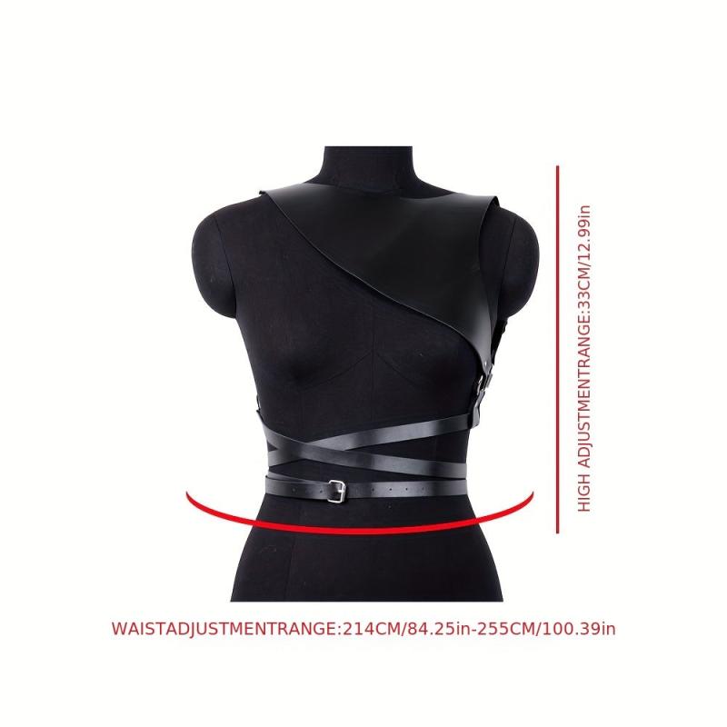 Punk PU Leather Waist Belt Gothic Harness