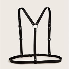  PU Leather Harness Belt Adjustable Punk Waistband Sexy Rivet