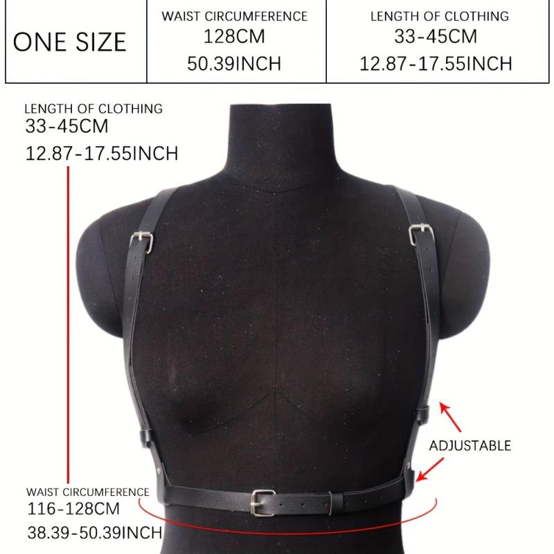  PU Leather Harness Belt Adjustable Punk Waistband Sexy Rivet