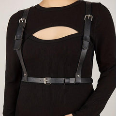  PU Leather Harness Belt Adjustable Punk Waistband Sexy Rivet