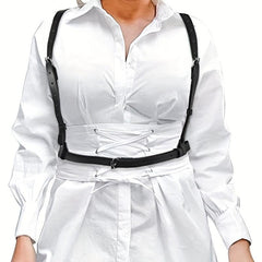  PU Leather Harness Belt Adjustable Punk Waistband Sexy Rivet