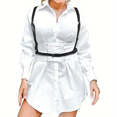  PU Leather Harness Belt Adjustable Punk Waistband Sexy Rivet