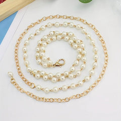 Vintage Faux Pearl Waist Chain Thin Belt