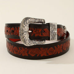 Vintage Engraved Buckle Belt Embossed PU Leather Belt For Women
