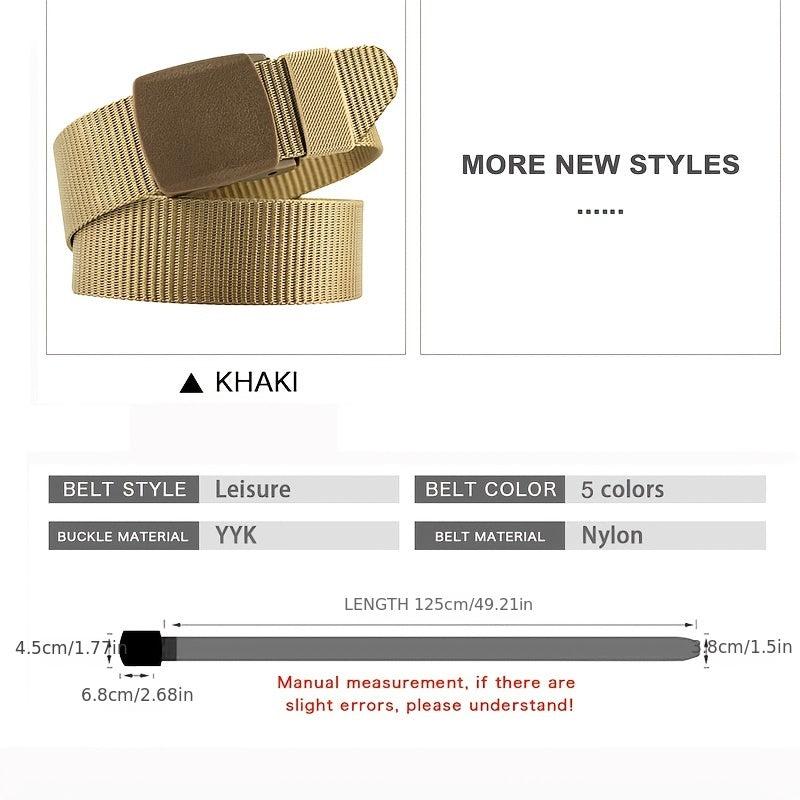 Canvas Belt Hypoallergenic Metal Nylon Cloth Belt Automatic Buckle Casual Jeans