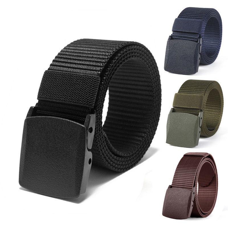 Canvas Belt Hypoallergenic Metal Nylon Cloth Belt Automatic Buckle Casual Jeans