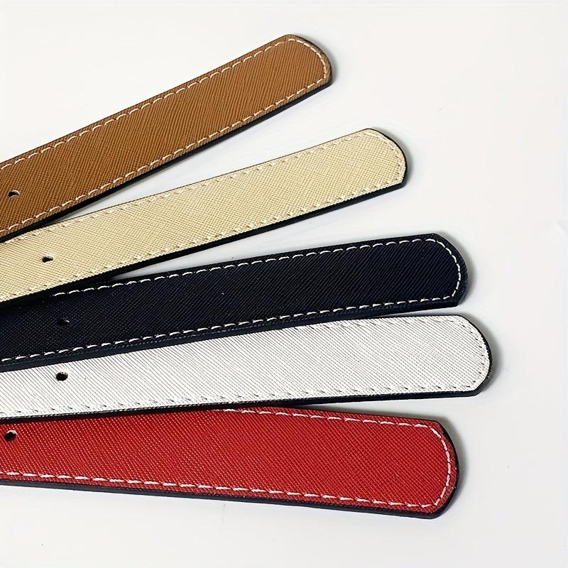 Matte Belt Rhinestone Round Carved Buckle Belt for Women
