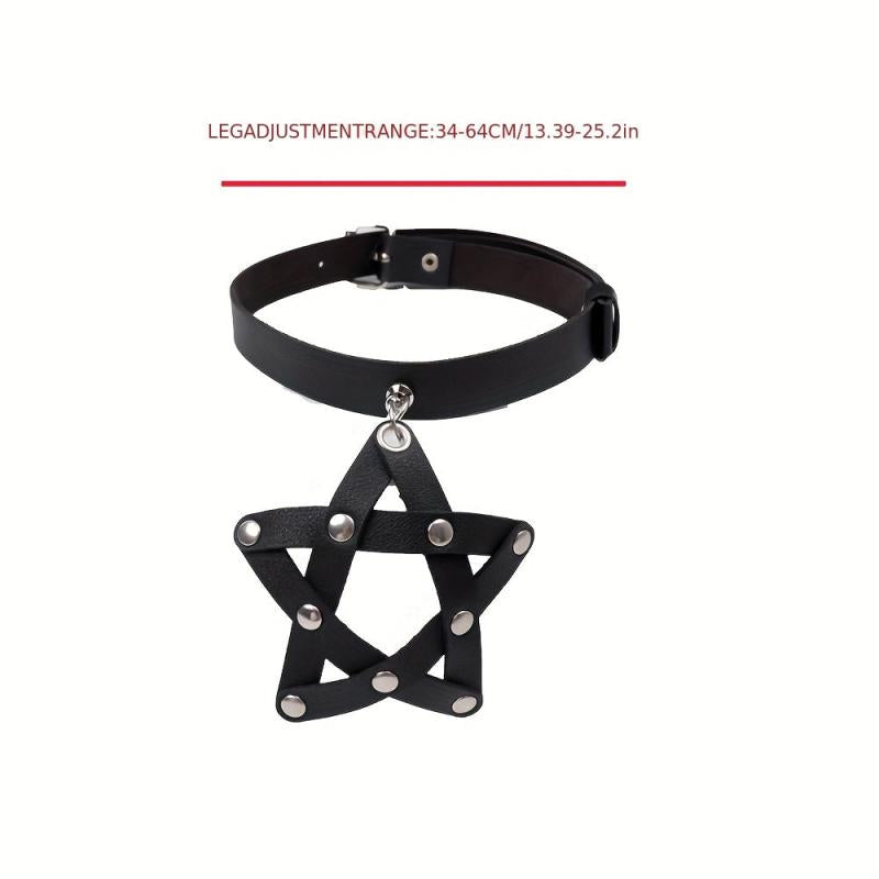 Pentagram Pendant Leg Garter Punk Gothic Thigh Belt